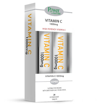 Power of Nature Vitamin C 1000mg – Συμπλήρωμα Διατροφής με Βιταμίνη C Υψηλής Απορρόφησης για Ενίσχυση του Ανοσοποιητικού